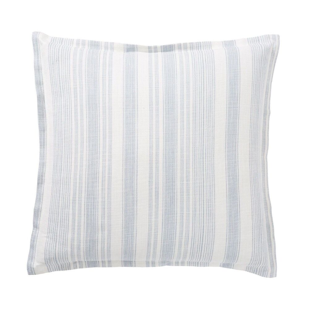 2 Pottery Barn Hawthorn Striped Cotton Euro Sham Set of 2 Blue/White